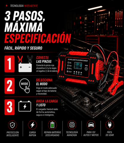 CARGADOR INTELIGENTE DE BATERIAS PARA AUTO POWER FIT!!!